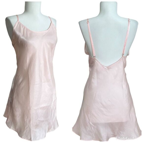 Victorias Secret iridescent Mini Slip Dress Chemise L Pink Angel Fairy Coquette - Picture 1 of 12